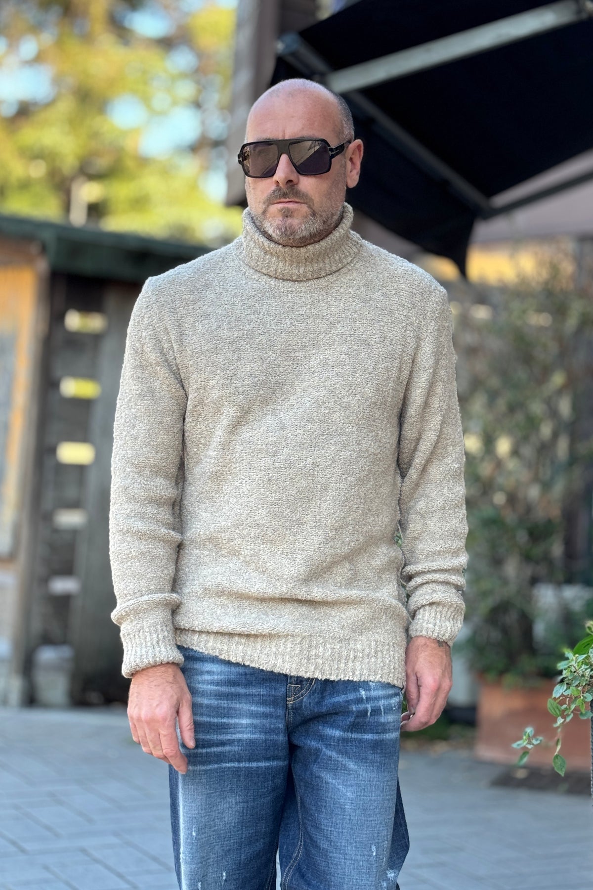 WHY NOT BRAND MAGLIA BOUCLE' COLLO ALTO