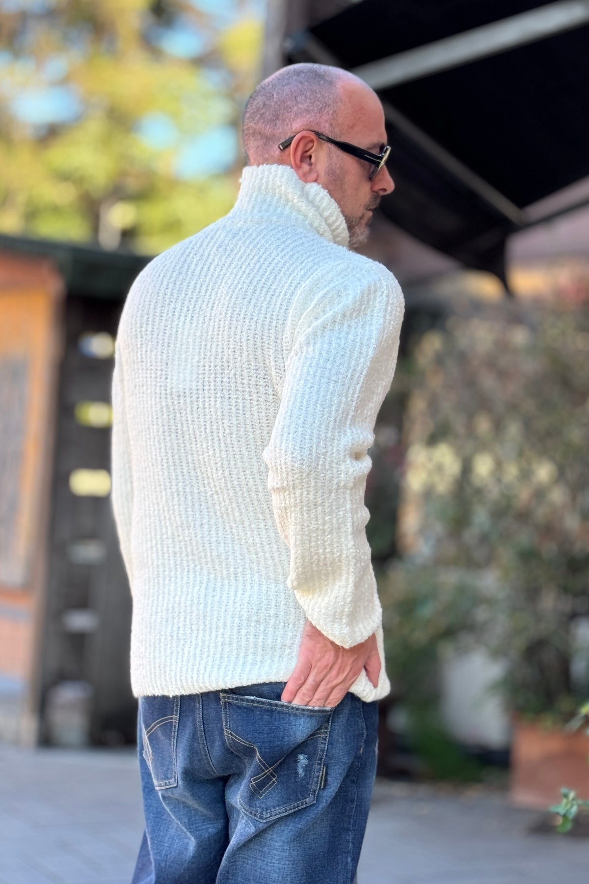 WHY NOT BRAND MAGLIA COLLO ALTO - BIANCO