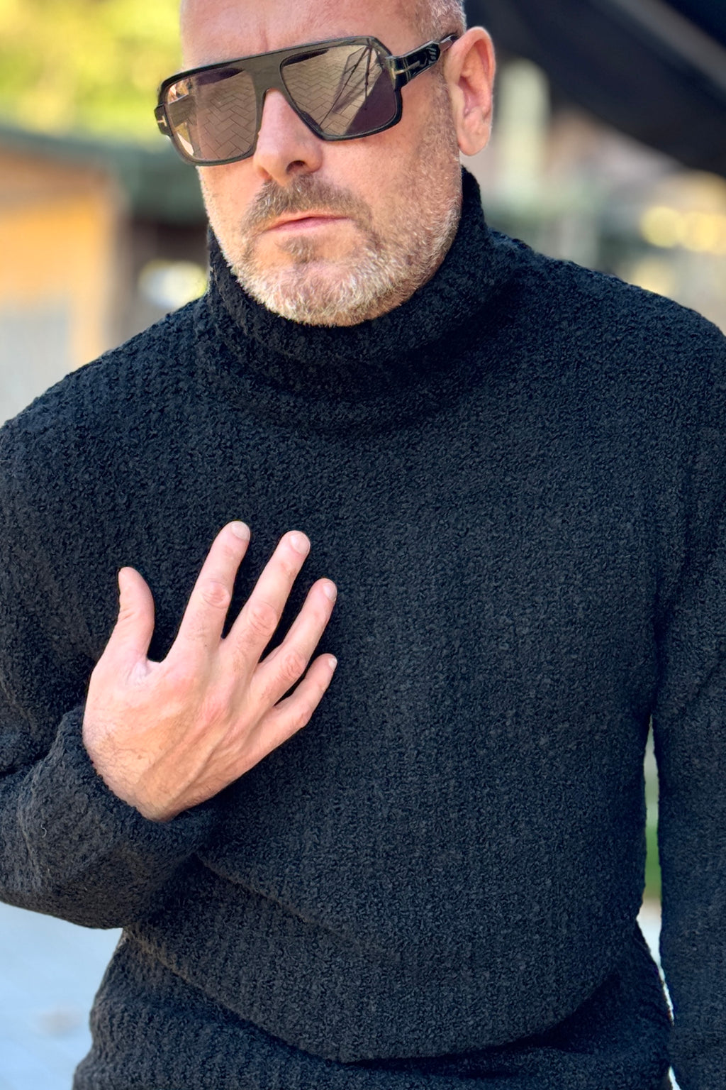 WHY NOT BRAND MAGLIA COLLO ALTO - NERO