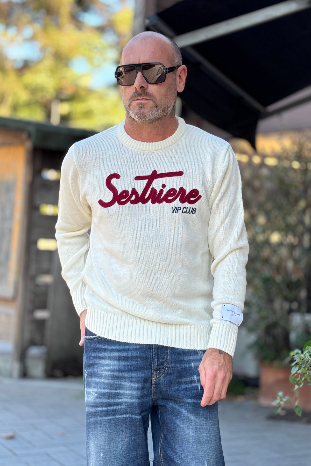 SUPERCULTURE MAGLIA GIROCOLLO - BIANCO