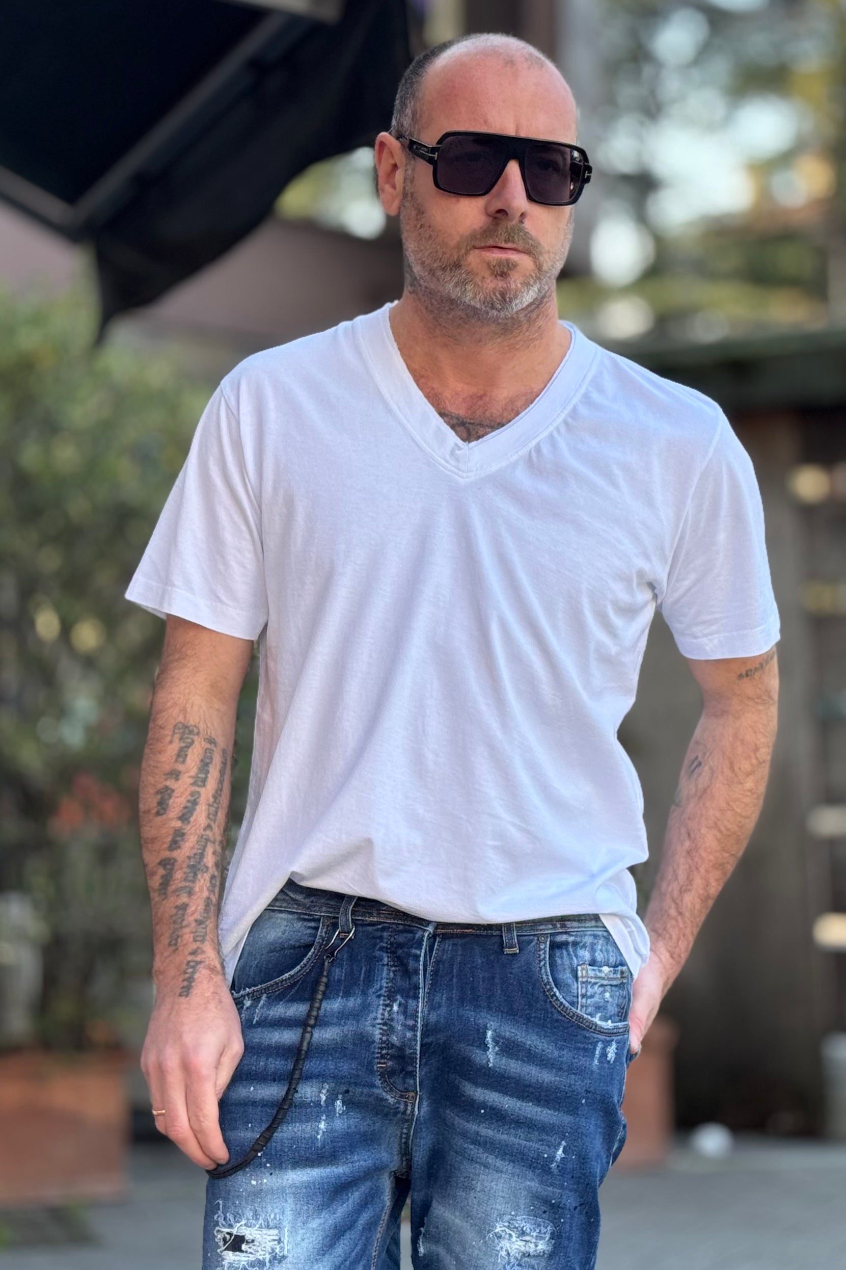 EN AVANCE TSHIRT V-NECK DOPPIO BORDO 4 COLORI