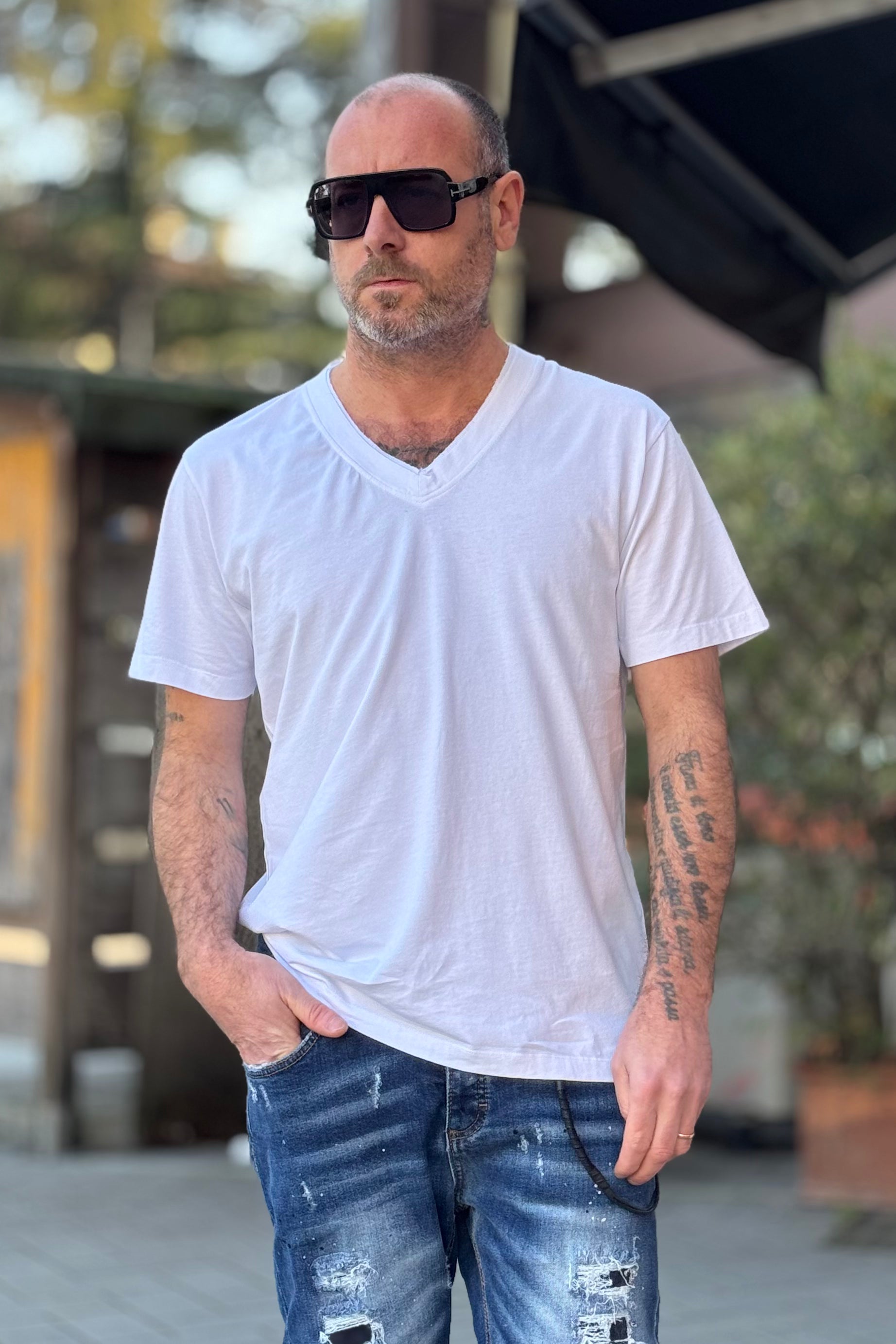 EN AVANCE TSHIRT V-NECK DOPPIO BORDO 4 COLORI