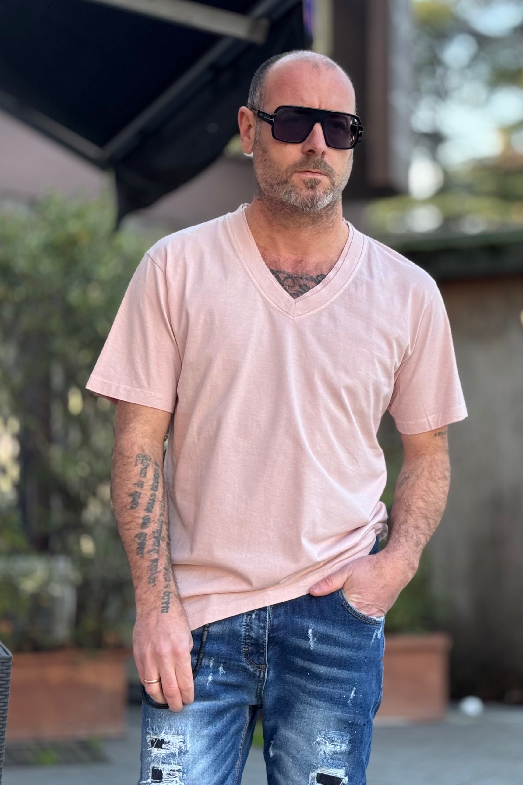 EN AVANCE TSHIRT V-NECK DOPPIO BORDO 4 COLORI