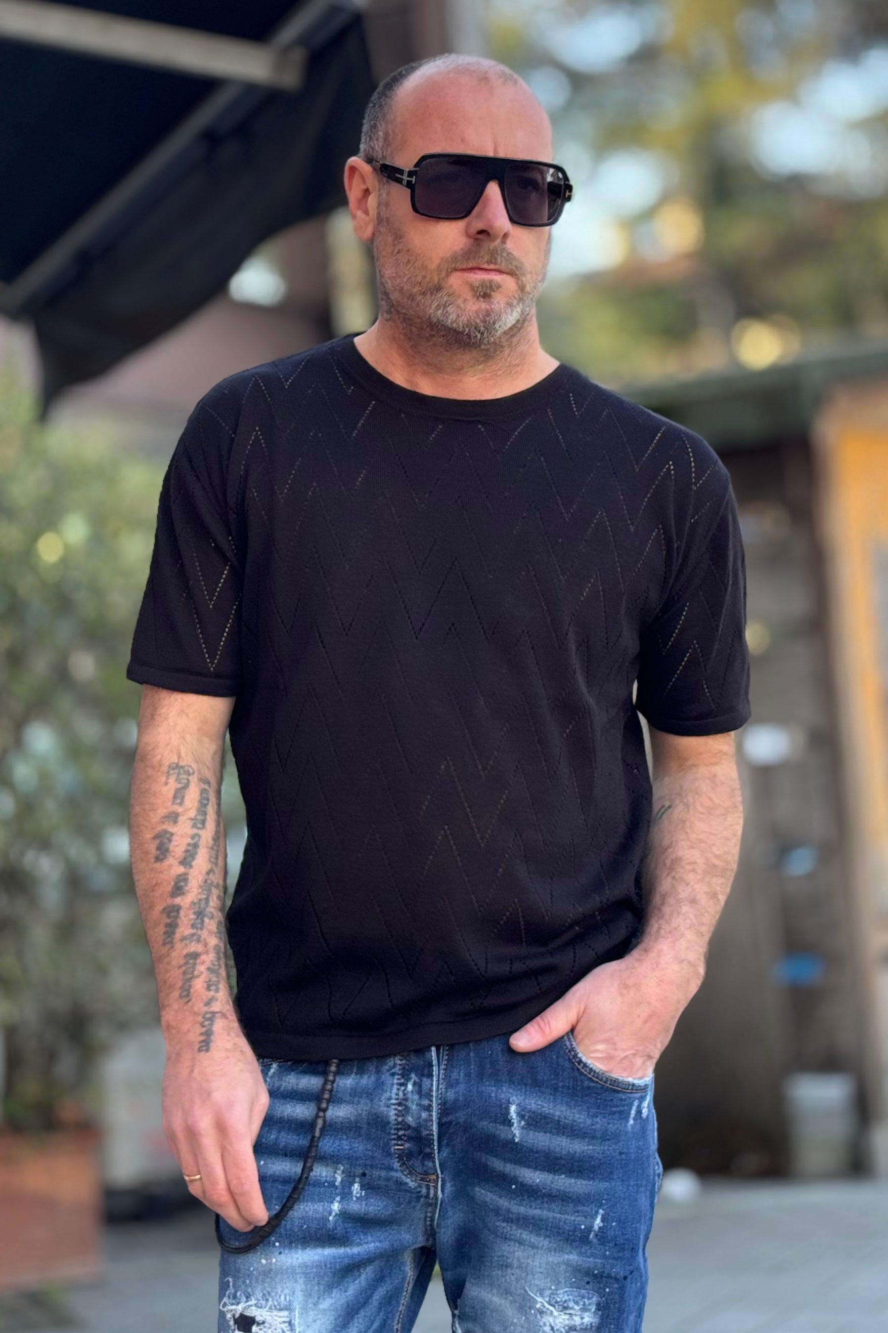 BICOLORE MAGLIA GIROCOLLO TRAFORATA DISPONIBILE IN 2 COLORI