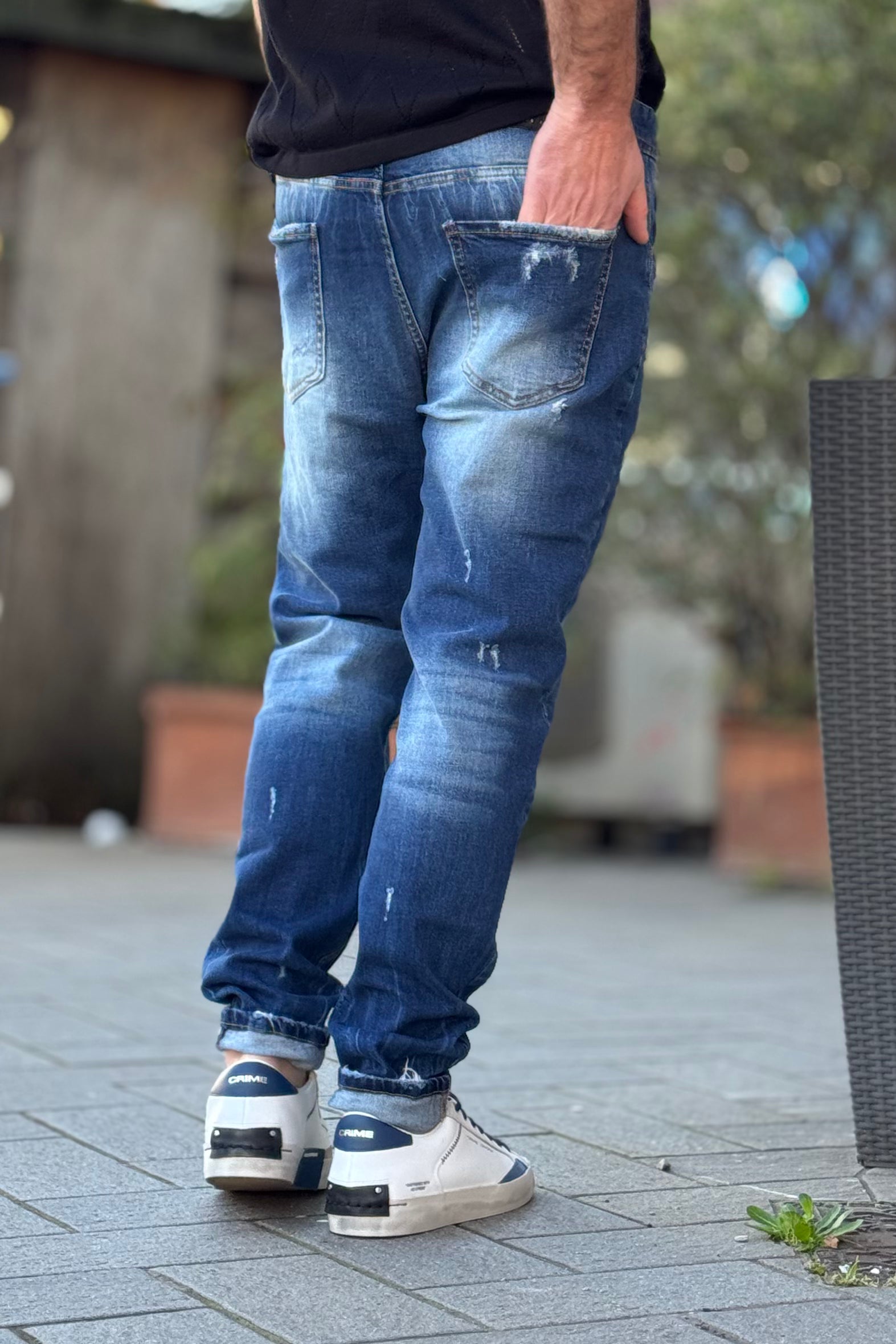 XAGON MAN JEANS SLIM CON ROTTURE E ABRASIONI