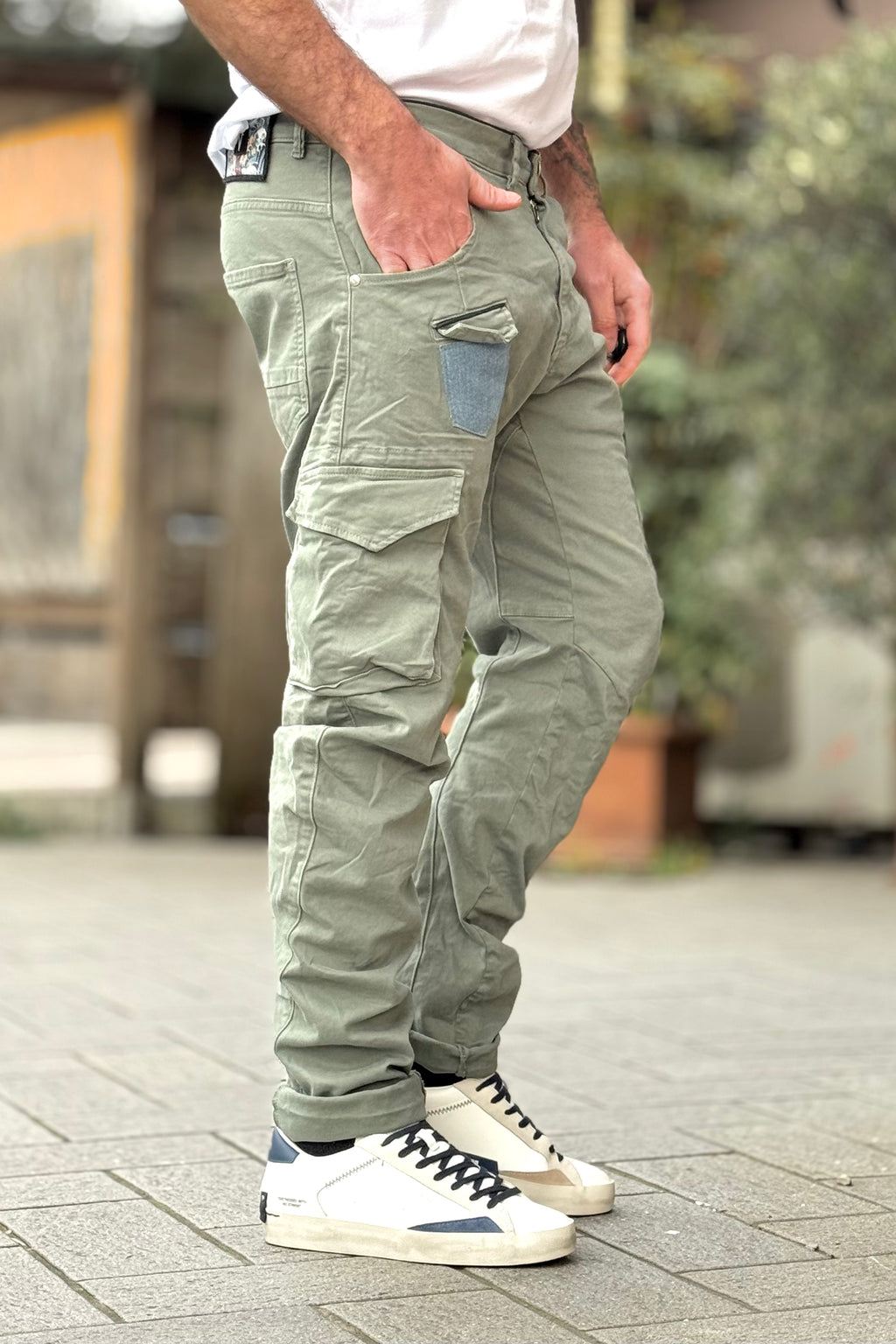 V2 PANTALONE CARGO CON TASCHINO JEANS