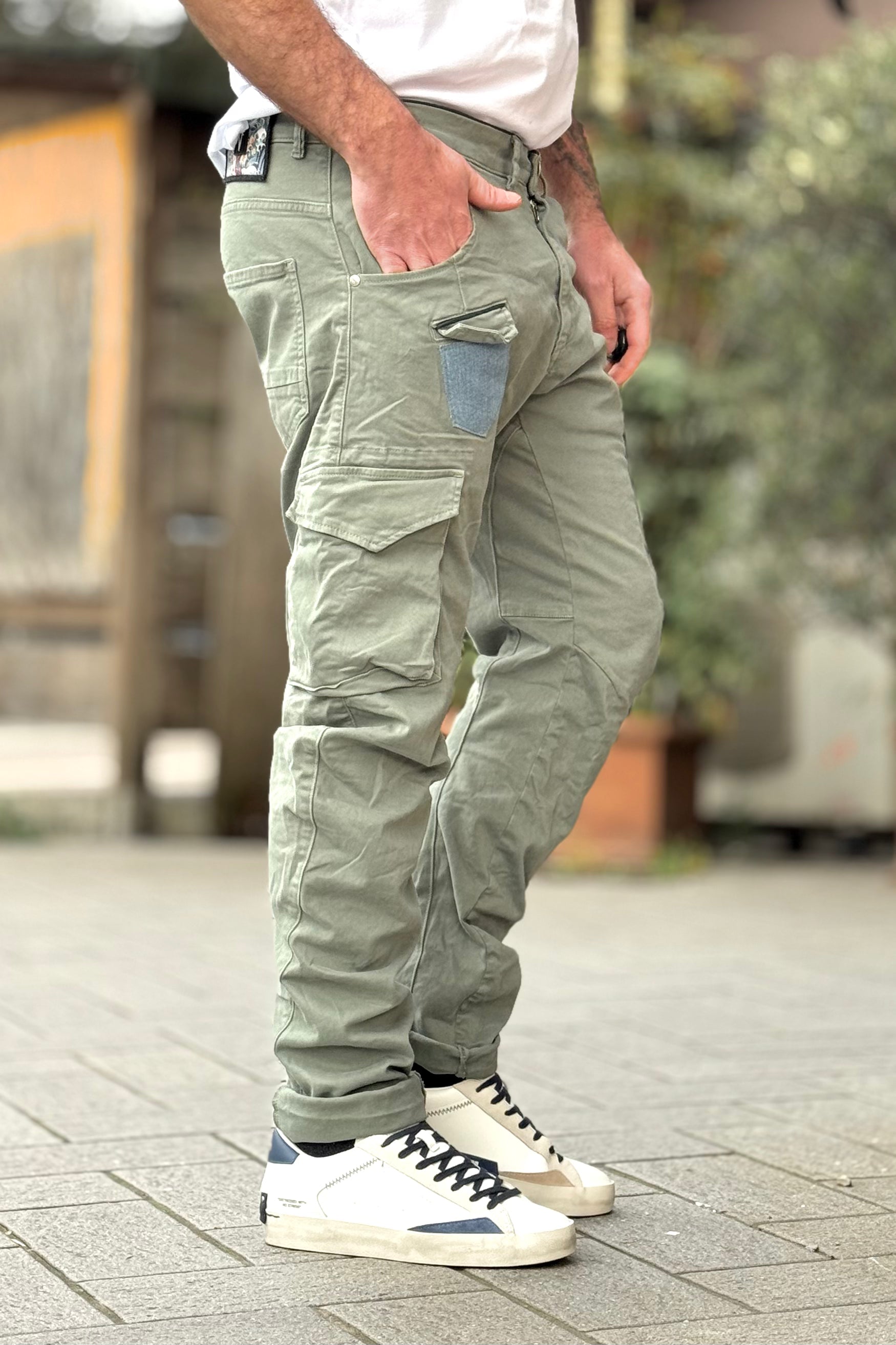 V2 PANTALONE CARGO CON TASCHINO JEANS