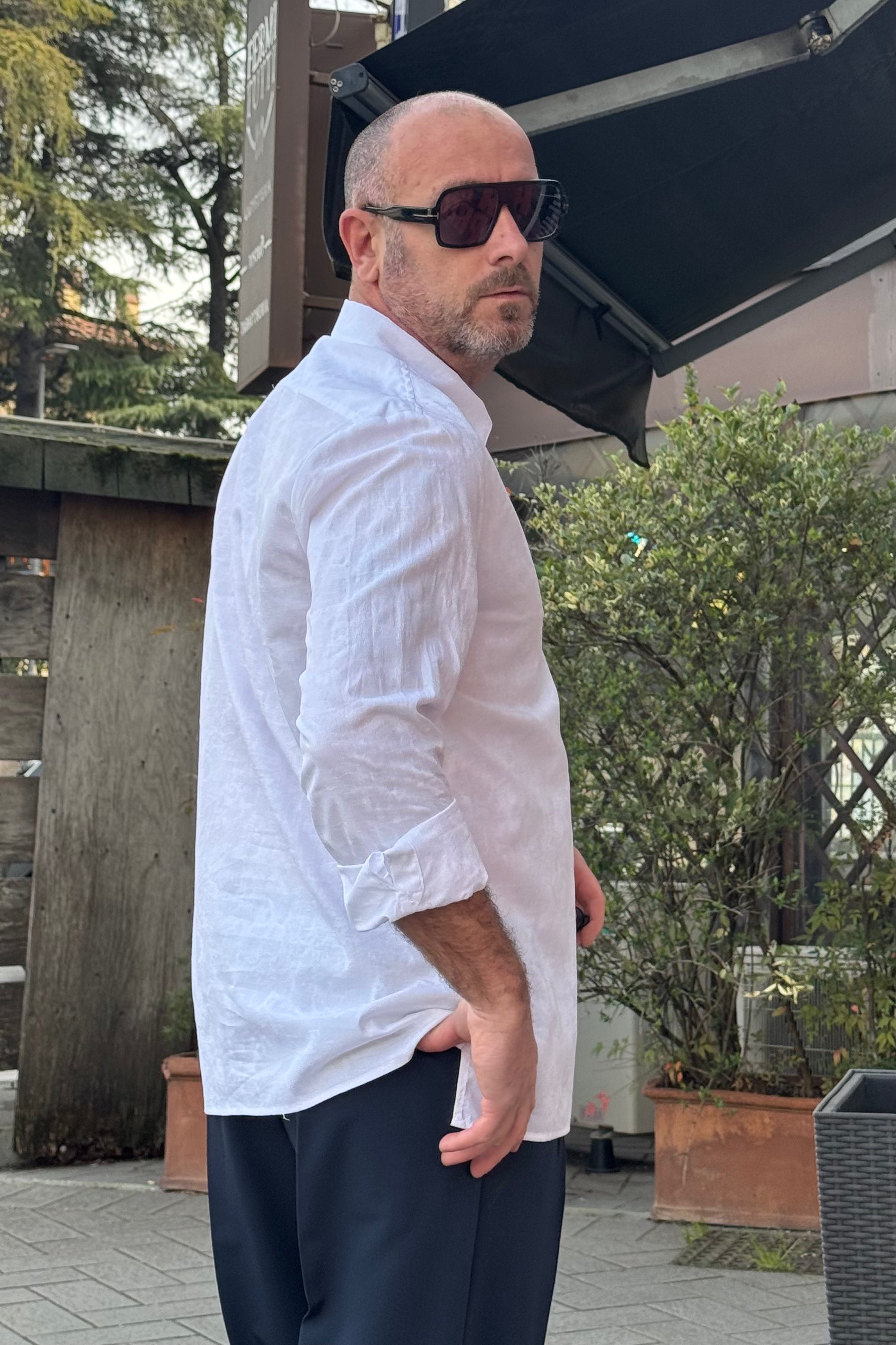 BICOLORE CAMICIA V-NECK