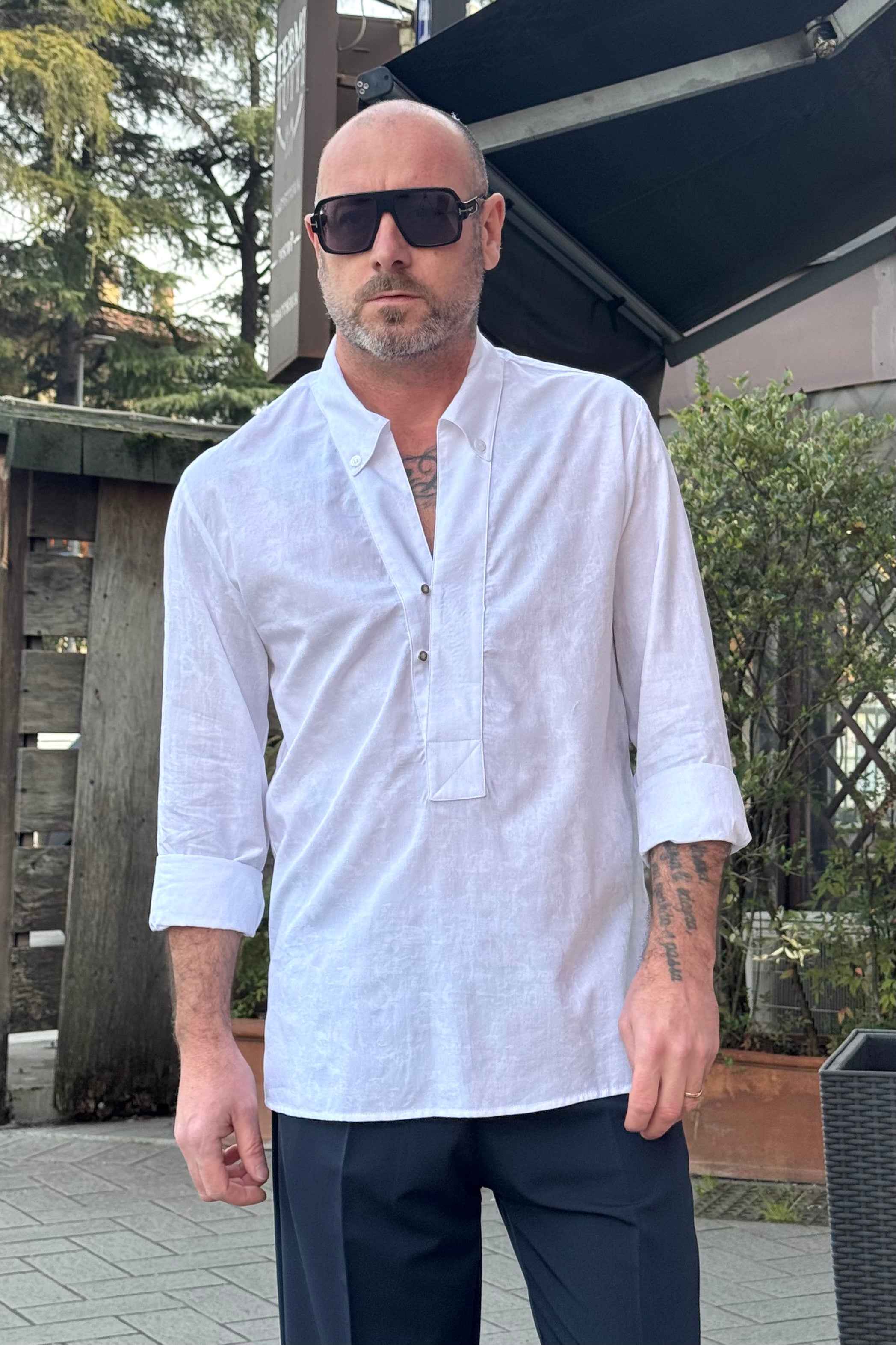 BICOLORE CAMICIA V-NECK