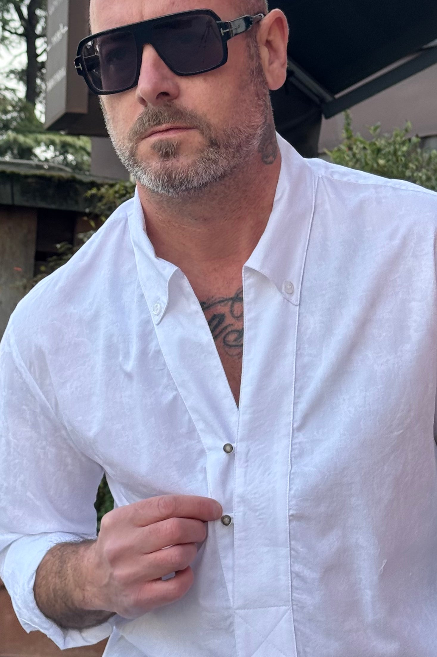 BICOLORE CAMICIA V-NECK