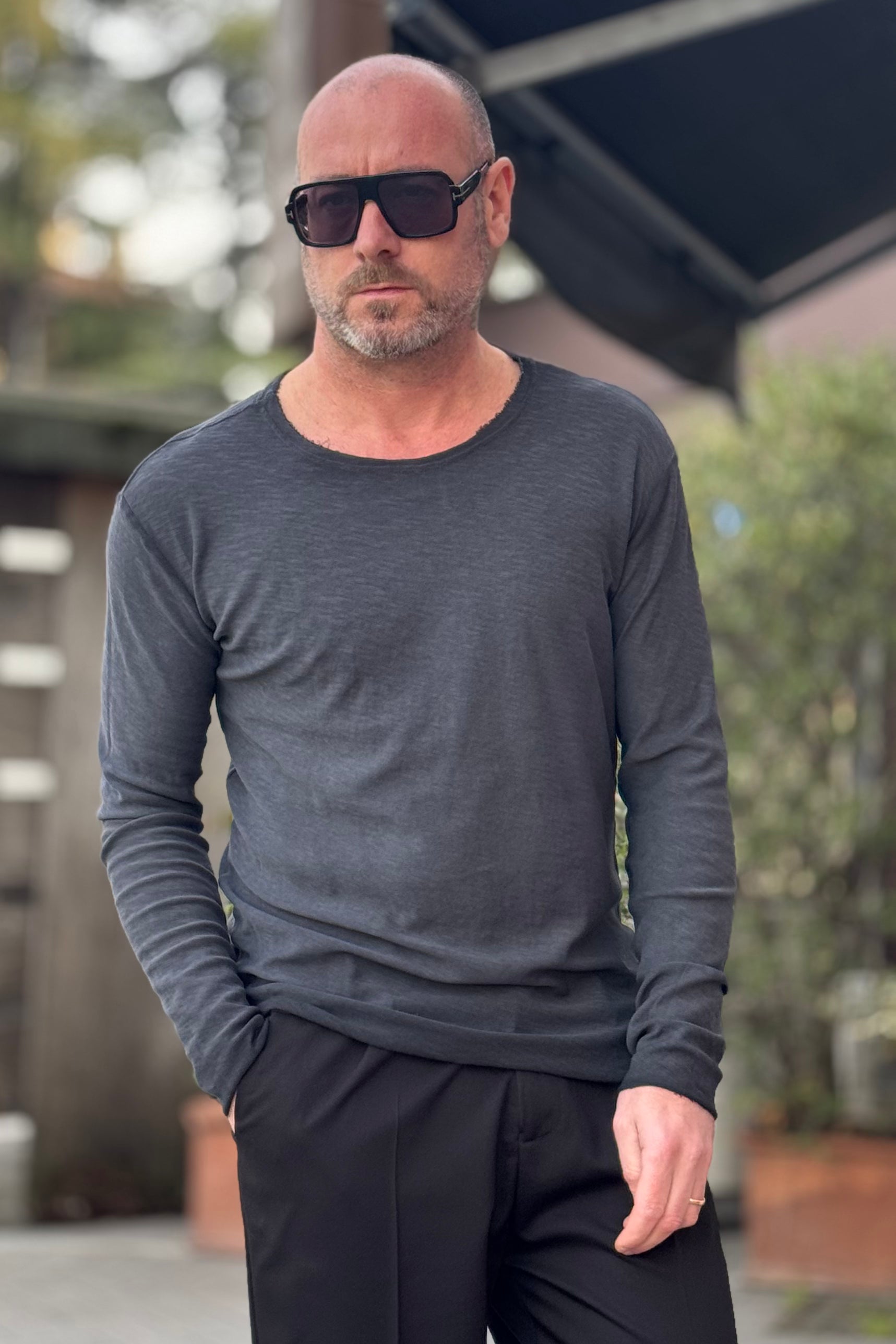 XAGON MAN TSHIRT FIAMMATA MANICA LUNGA CON CUCITURA CENTRALE DIETRO