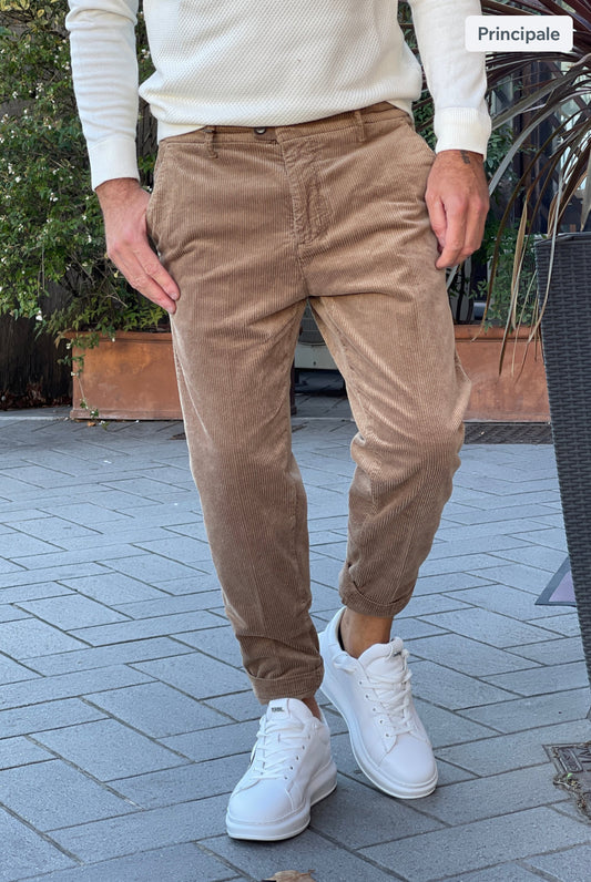 Squad Mod. Gonzales pantalone in velluto costina piccola