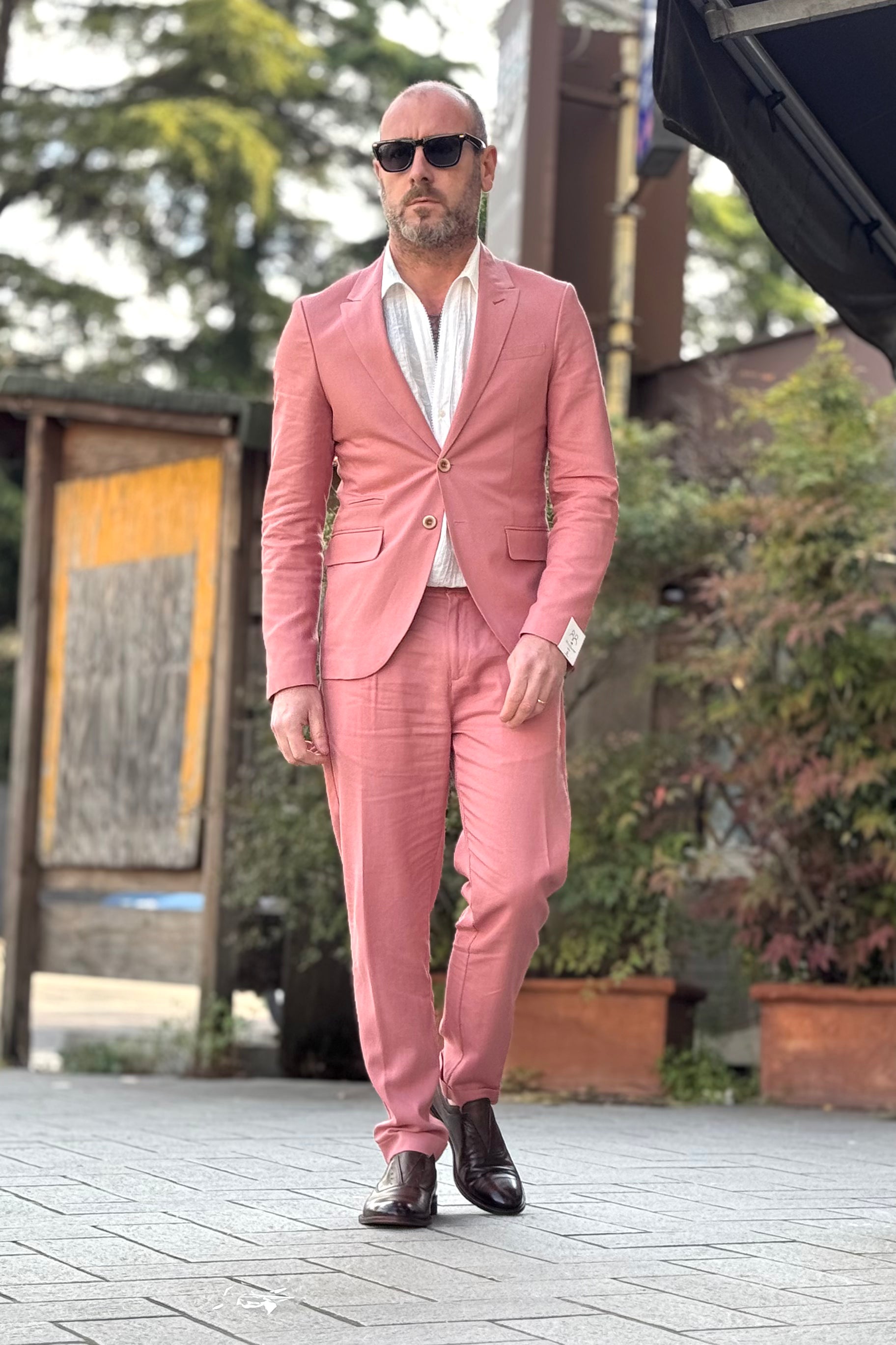 BICOLORE ABITO MONOPETTO IN LINO DISPONIBILE IN 3 COLORI