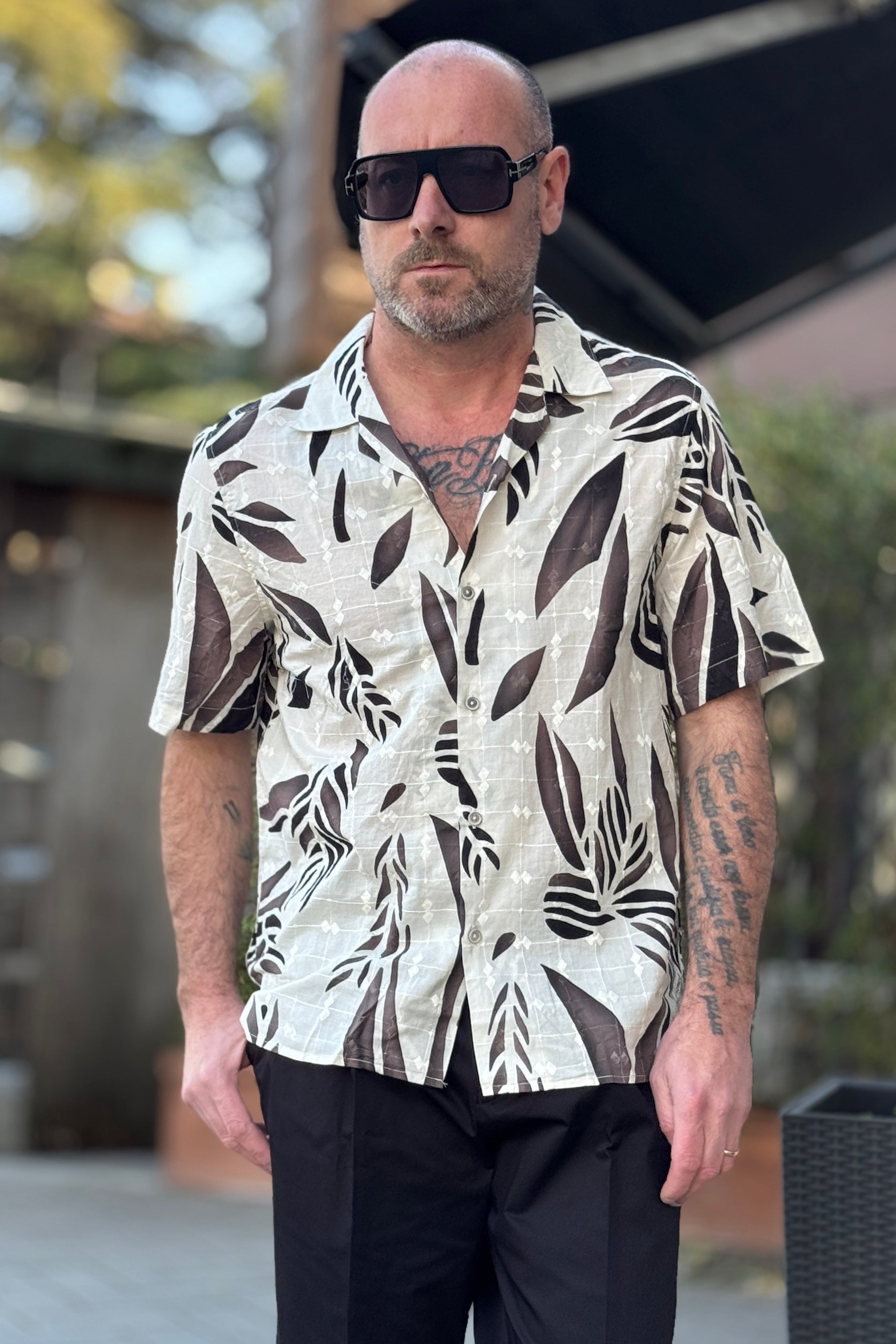 BICOLORE CAMICIA FLOREAL COLLETTO BOWLING