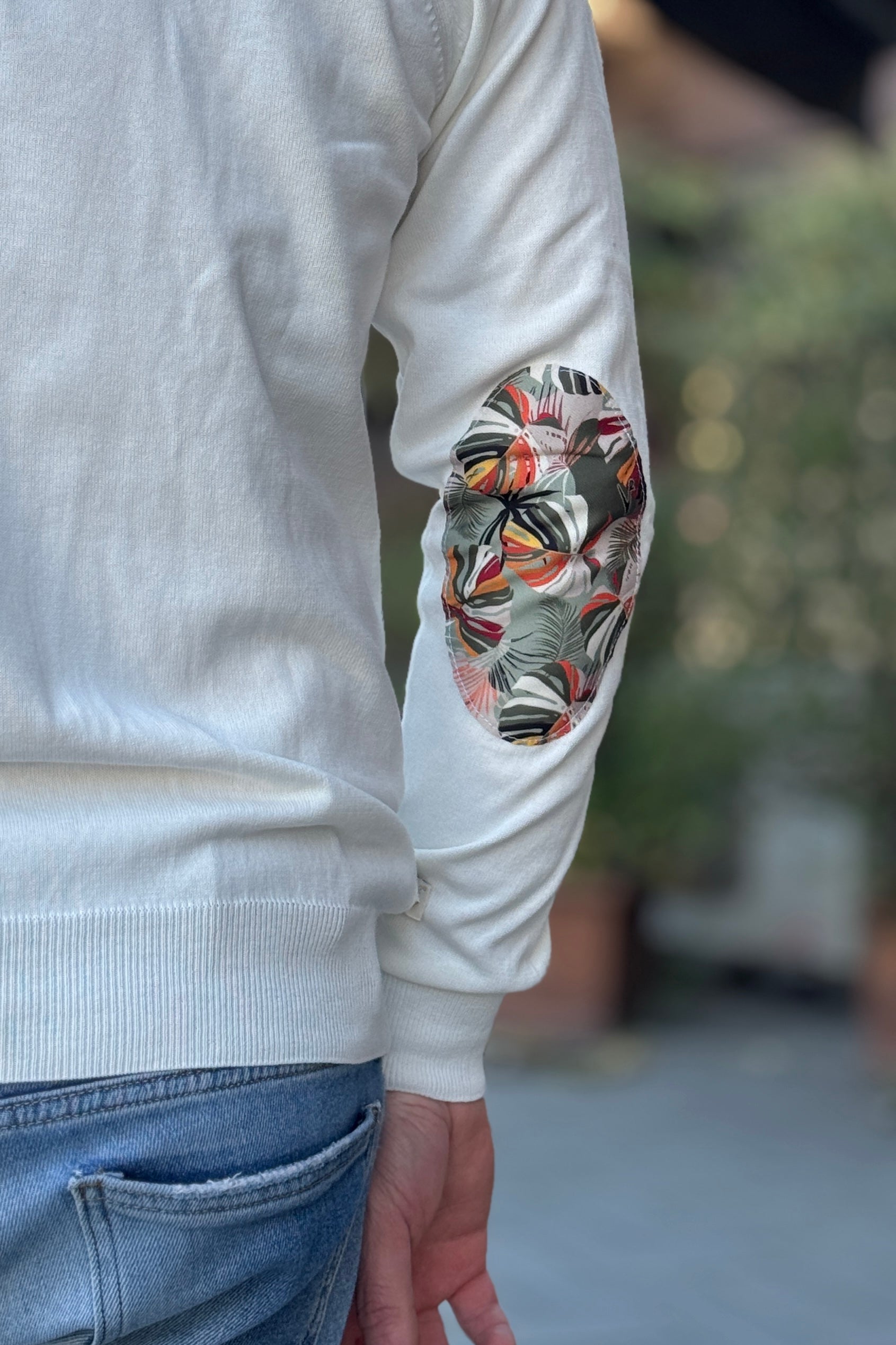 V2 MAGLIA GIROCOLLO CON TOPPE GOMITO 4 COLORI DISPONIBILI