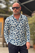 ALESSANDRO LAMURA CAMICIA FLOREALE COLLO FRANCIA