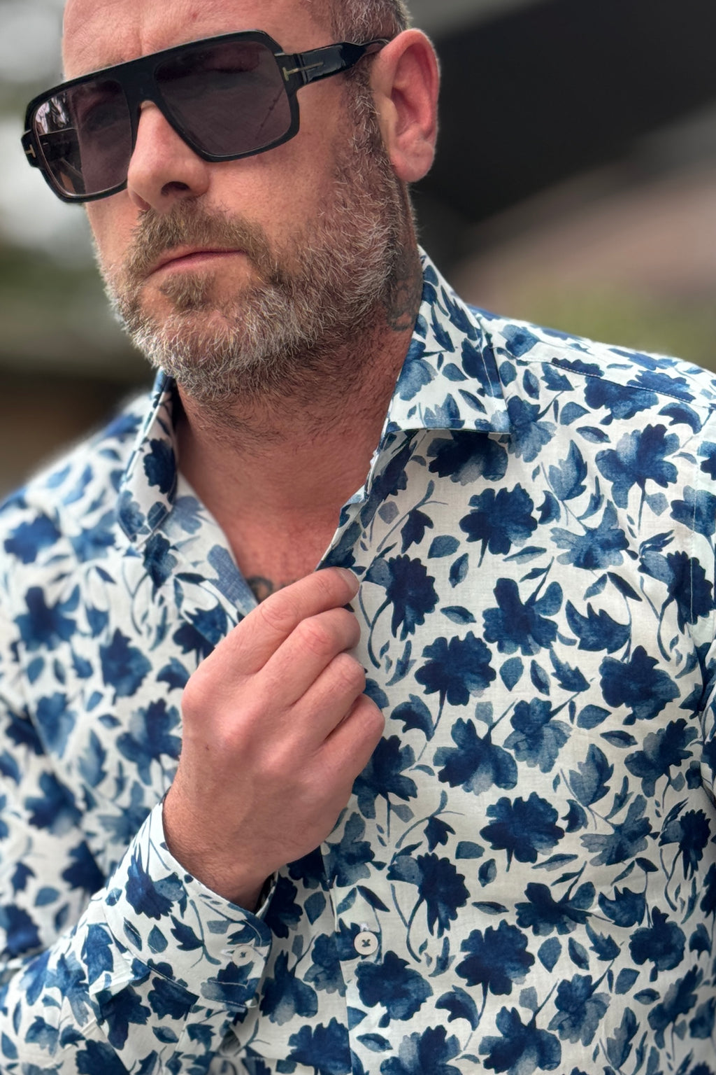 ALESSANDRO LAMURA CAMICIA FLOREALE COLLO FRANCIA