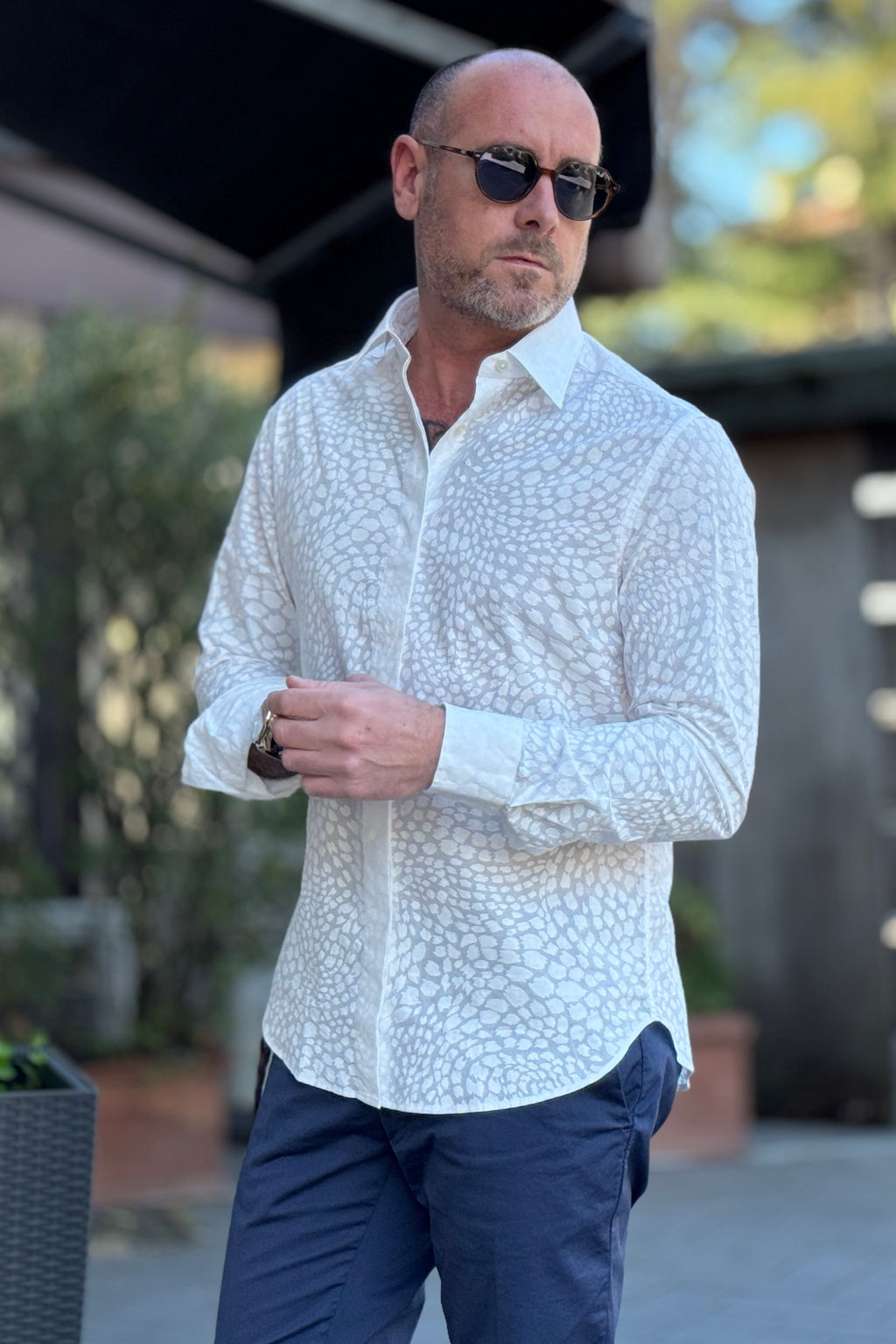 DEUXIEME CAMICIA ANIMALIER TONO SU TONO