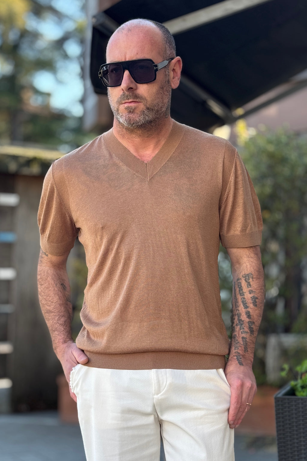 PIGNATELLI LINEA OMNIA MAGLIA V-NECK IN 100% SETA DISPONIBILE IN 2 COLORI