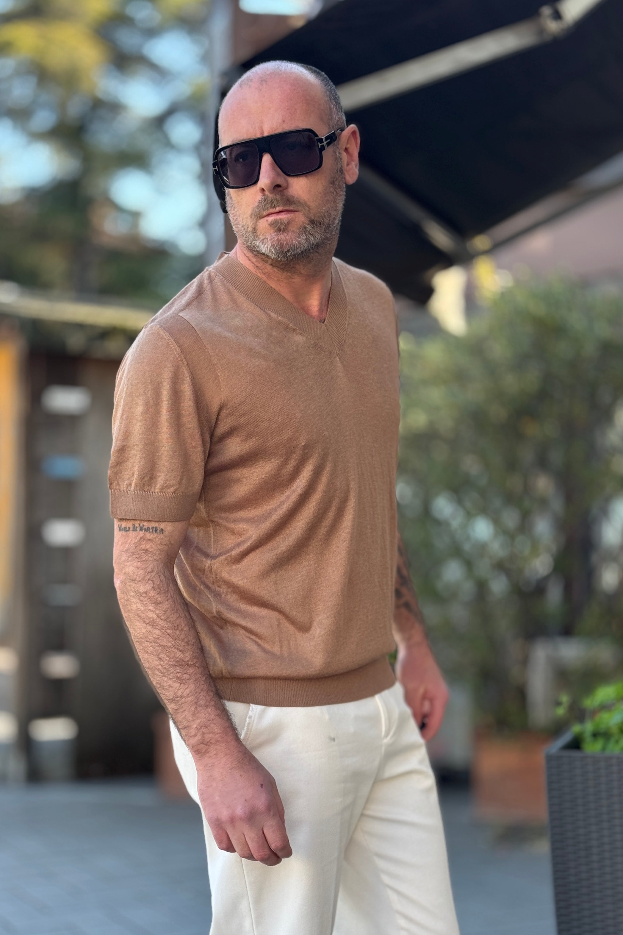 PIGNATELLI LINEA OMNIA MAGLIA V-NECK IN 100% SETA DISPONIBILE IN 2 COLORI