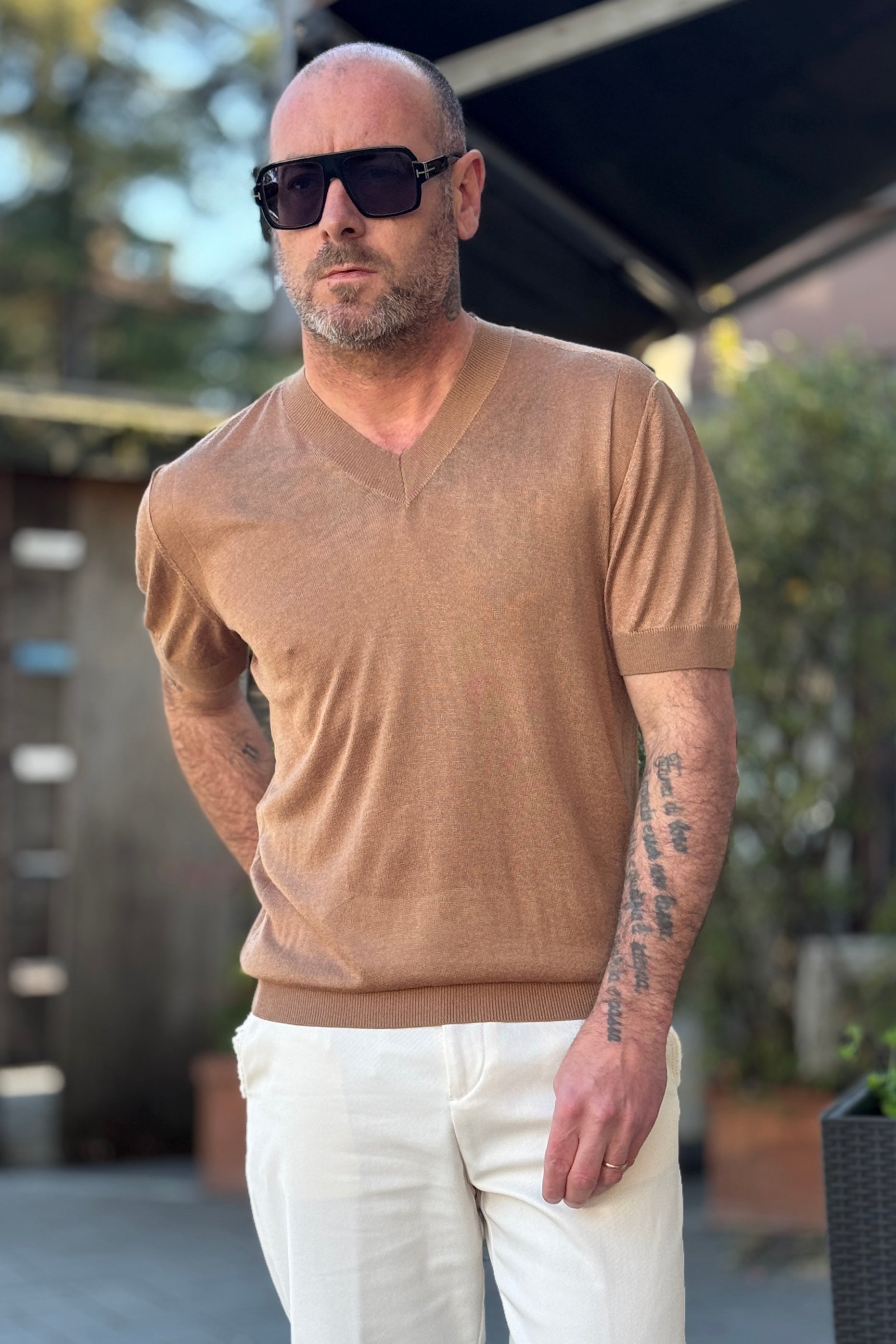 PIGNATELLI LINEA OMNIA MAGLIA V-NECK IN 100% SETA DISPONIBILE IN 2 COLORI