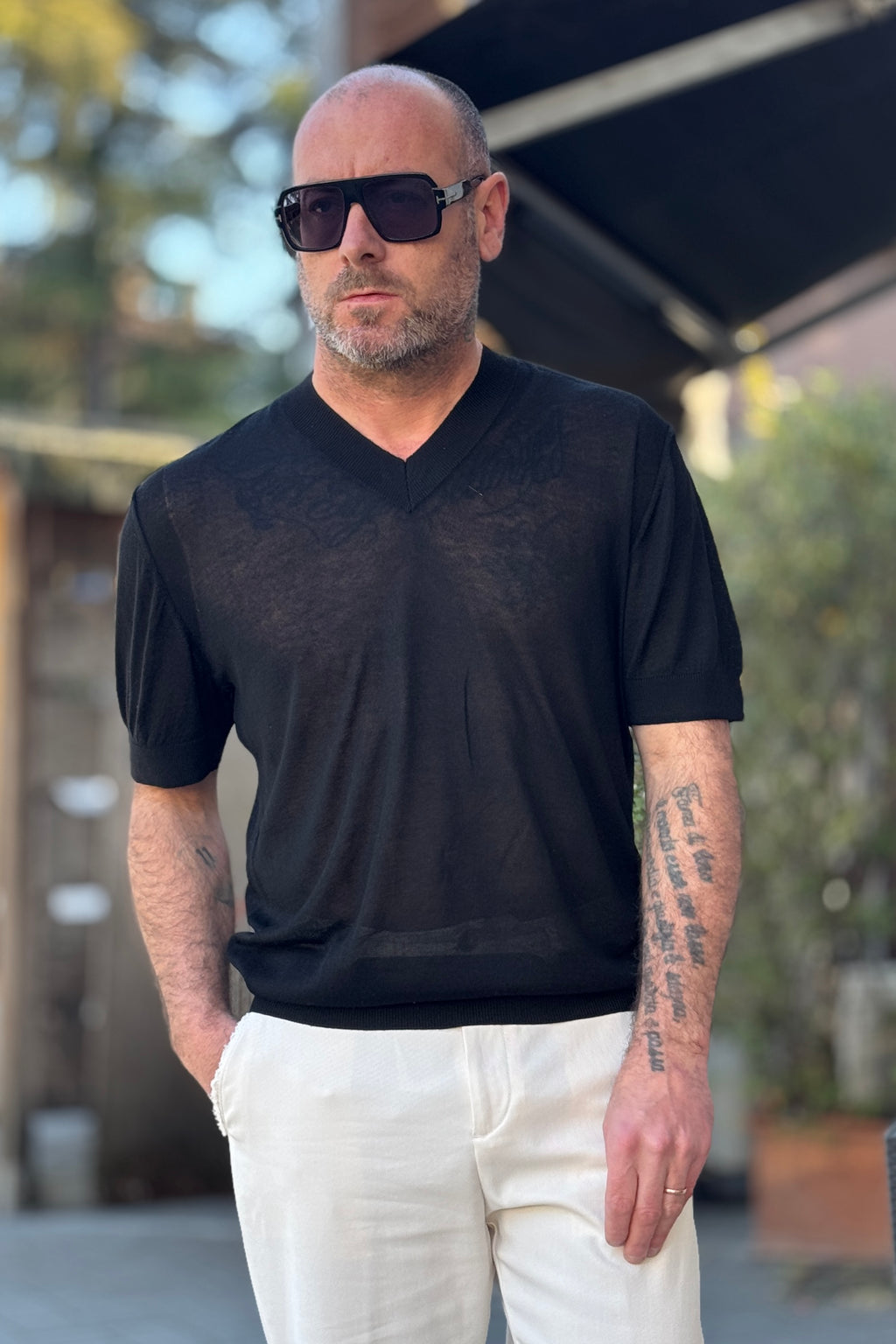PIGNATELLI LINEA OMNIA MAGLIA V-NECK IN 100% SETA DISPONIBILE IN 2 COLORI