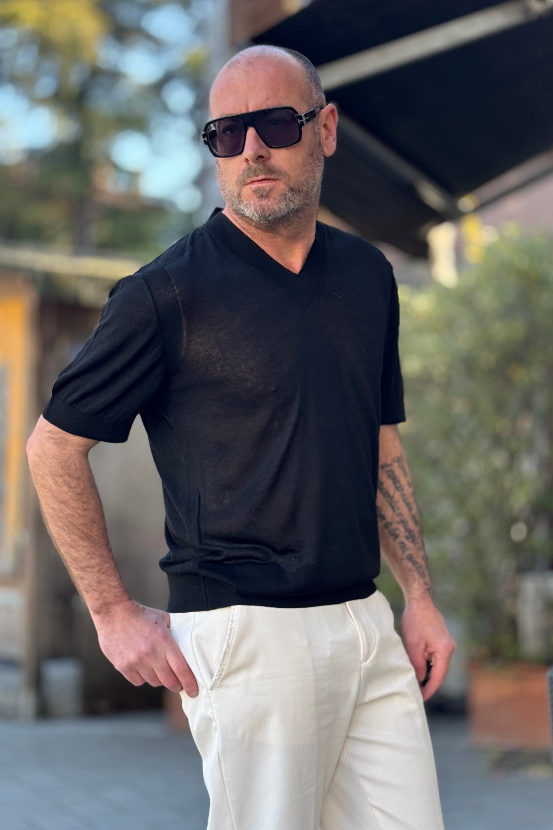 PIGNATELLI LINEA OMNIA MAGLIA V-NECK IN 100% SETA DISPONIBILE IN 2 COLORI