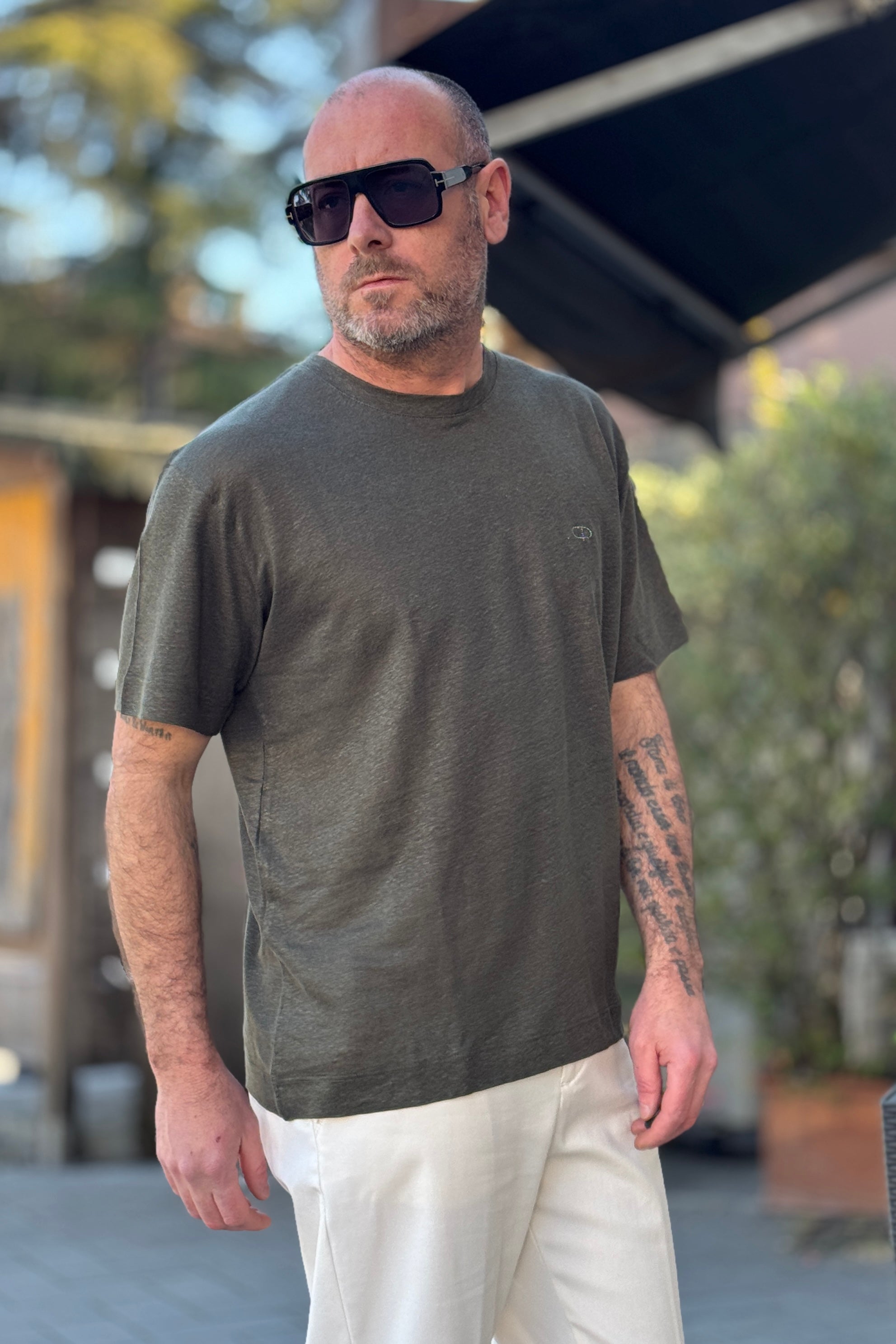 PIGNATELLI LINEA OMNIA TSHIRT GIROCOLLO IN 100% LINO