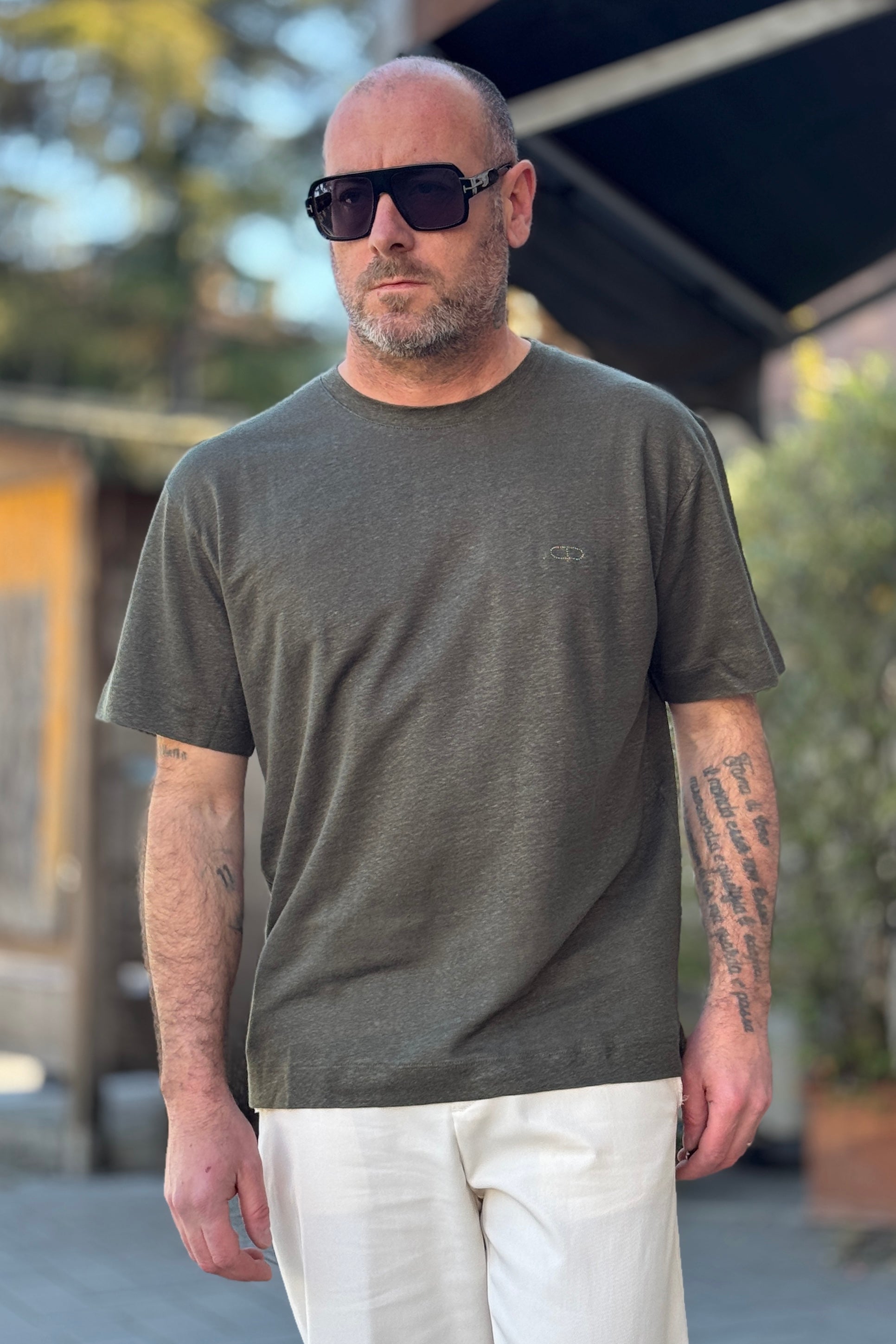 PIGNATELLI LINEA OMNIA TSHIRT GIROCOLLO IN 100% LINO