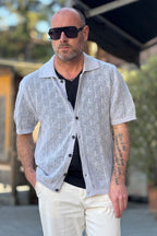 BICOLORE CARDIGAN POLO TRAMA DISPONIBILE IN 2 COLORI