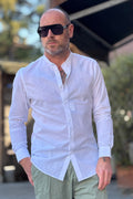 TELAMIRA CAMICIA IN MUSSOLA COLLETTO COREANO DISPONIBILE IN DUE COLORAZIONI