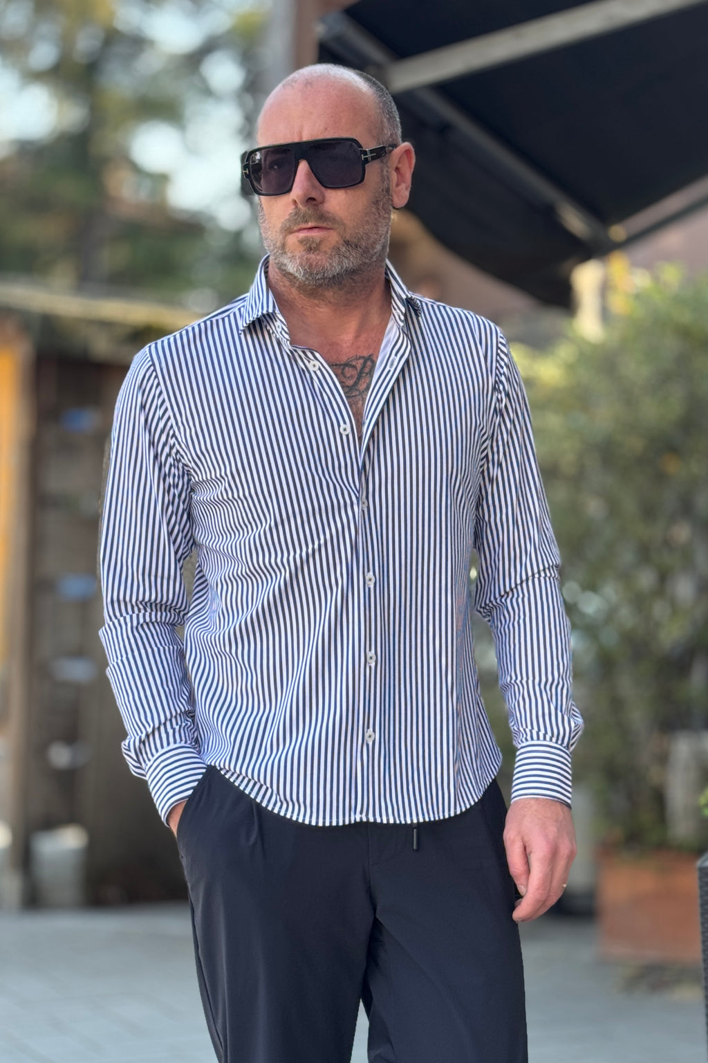 ALESSANDRO LAMURA CAMICIA NO-STIRO A RIGHE