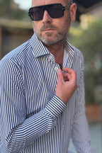 ALESSANDRO LAMURA CAMICIA NO-STIRO A RIGHE