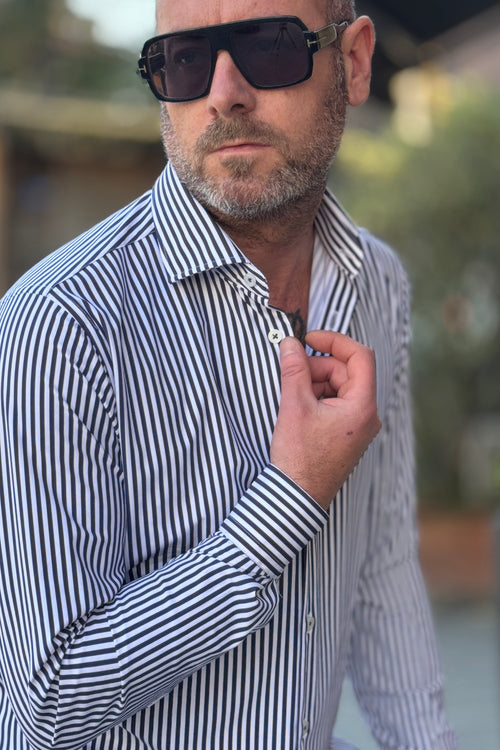 ALESSANDRO LAMURA CAMICIA NO-STIRO A RIGHE