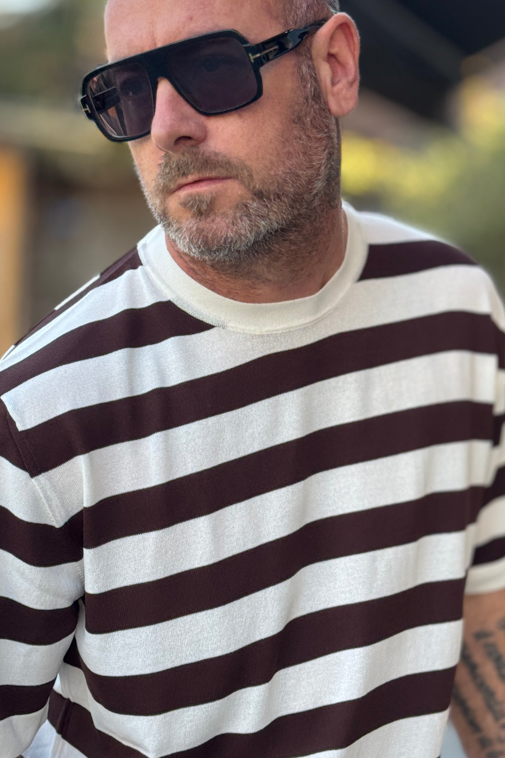 PIGNATELLI LINEA OMNIA MAGLIA GIROCOLLO IN CREEP RIGHE