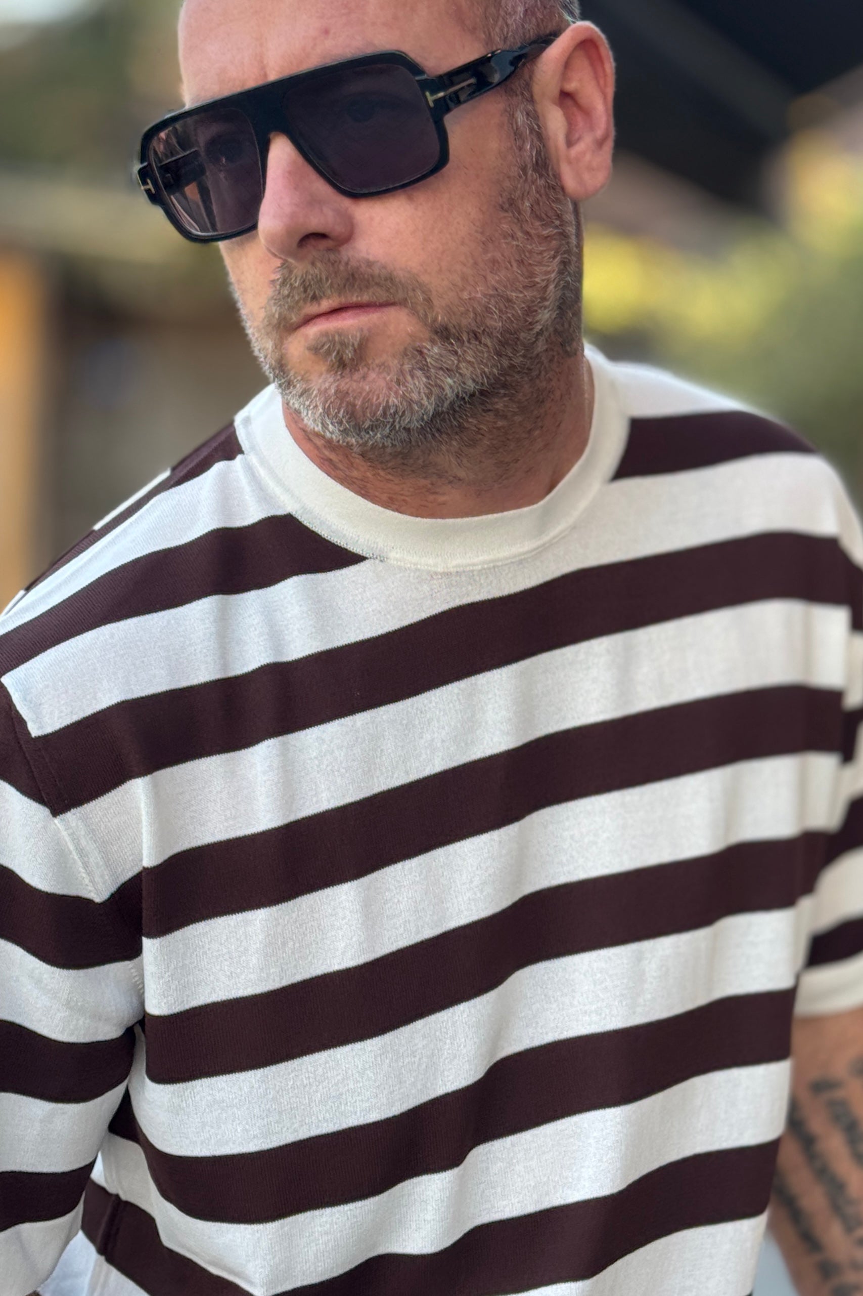 PIGNATELLI LINEA OMNIA MAGLIA GIROCOLLO IN CREEP RIGHE