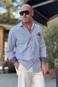 V2 Camicia riga con taschino pochette