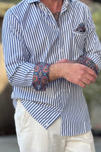 V2 Camicia riga con taschino pochette