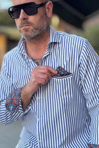 V2 Camicia riga con taschino pochette