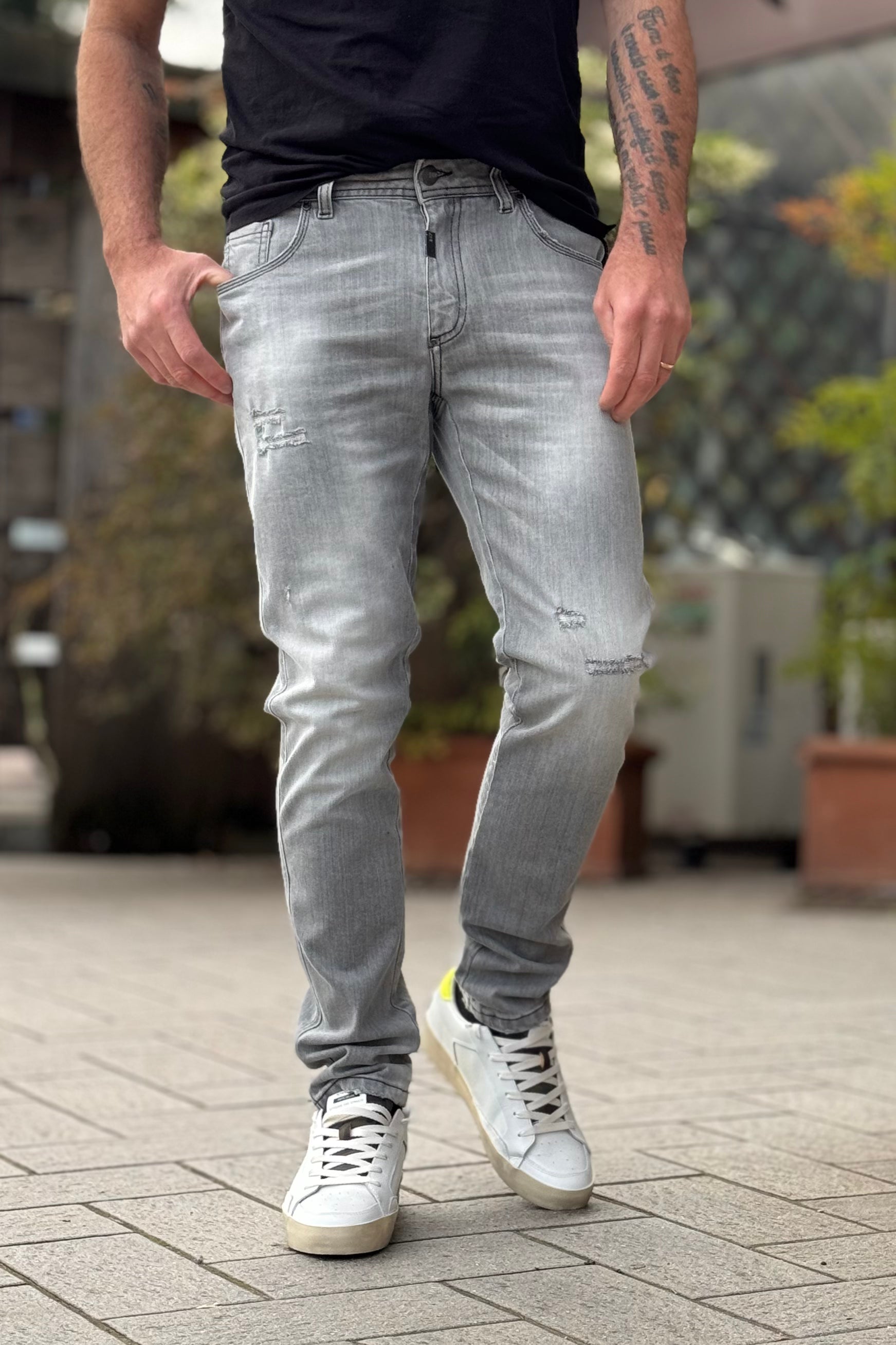 En Avance LUKE jeans slim colore grigio