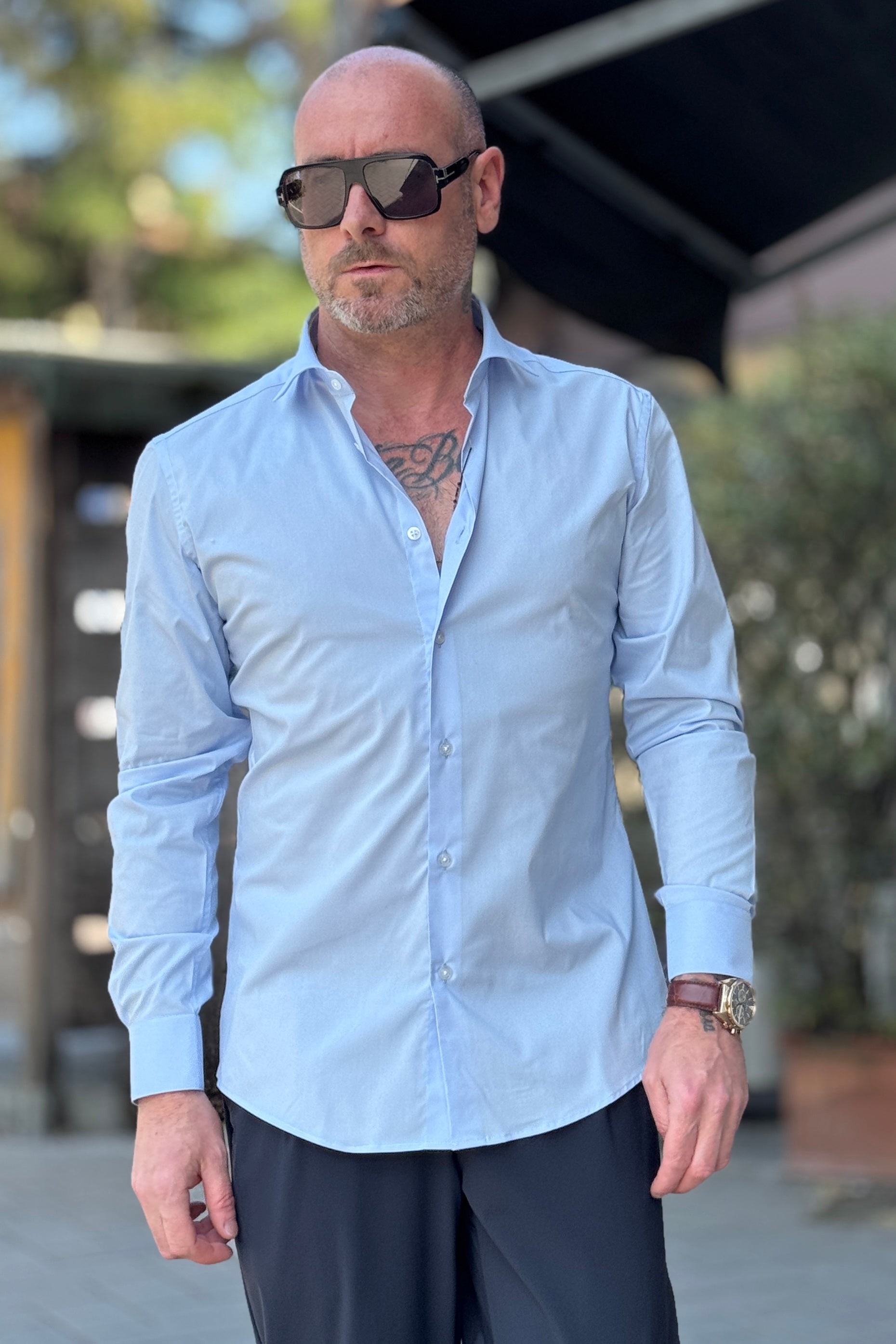 DANIELE ALESSANDRINI CAMICIA SLIM COLLO FRANCIA DISPONIBILE IN 2 COLORI