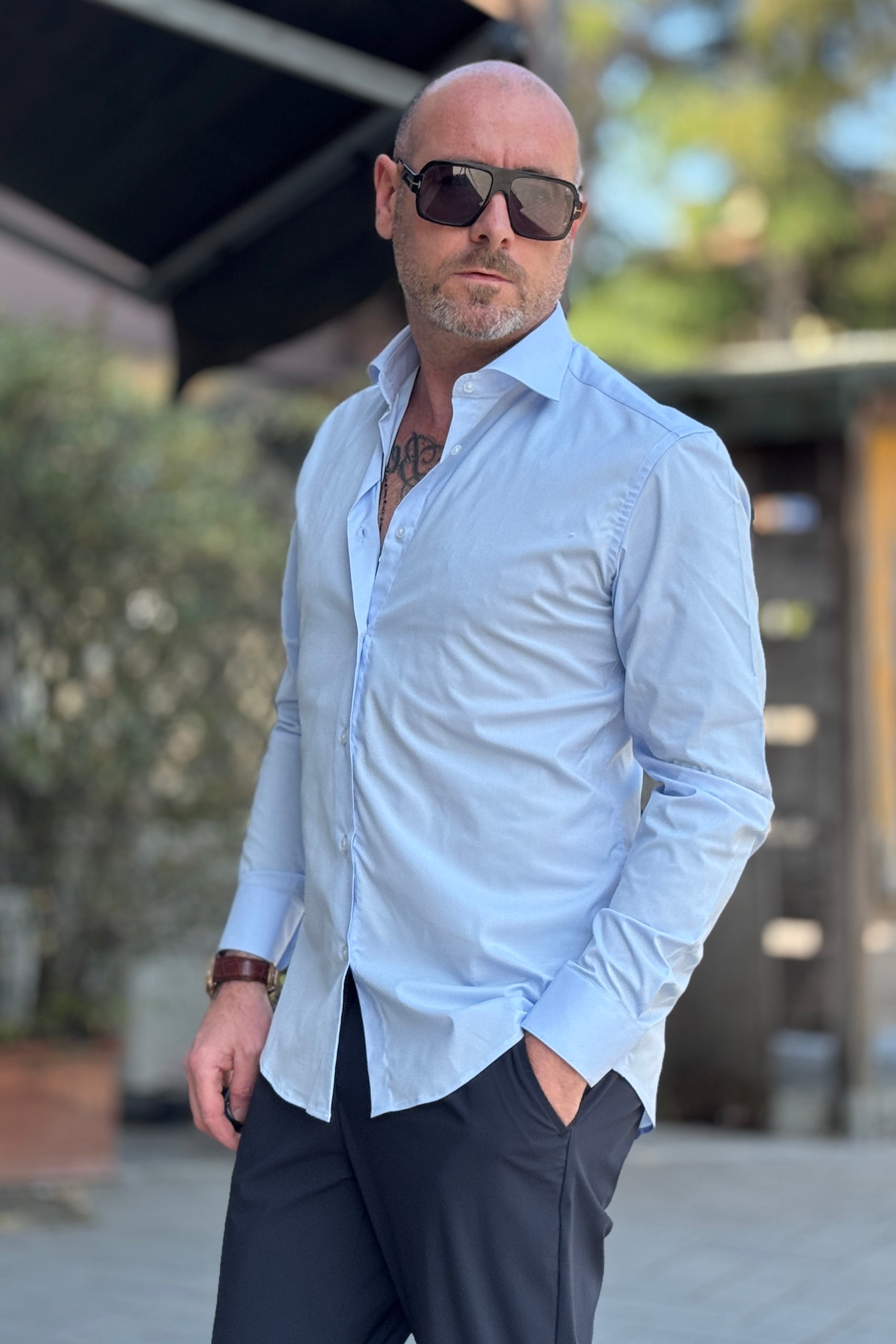 DANIELE ALESSANDRINI CAMICIA SLIM COLLO FRANCIA DISPONIBILE IN 2 COLORI