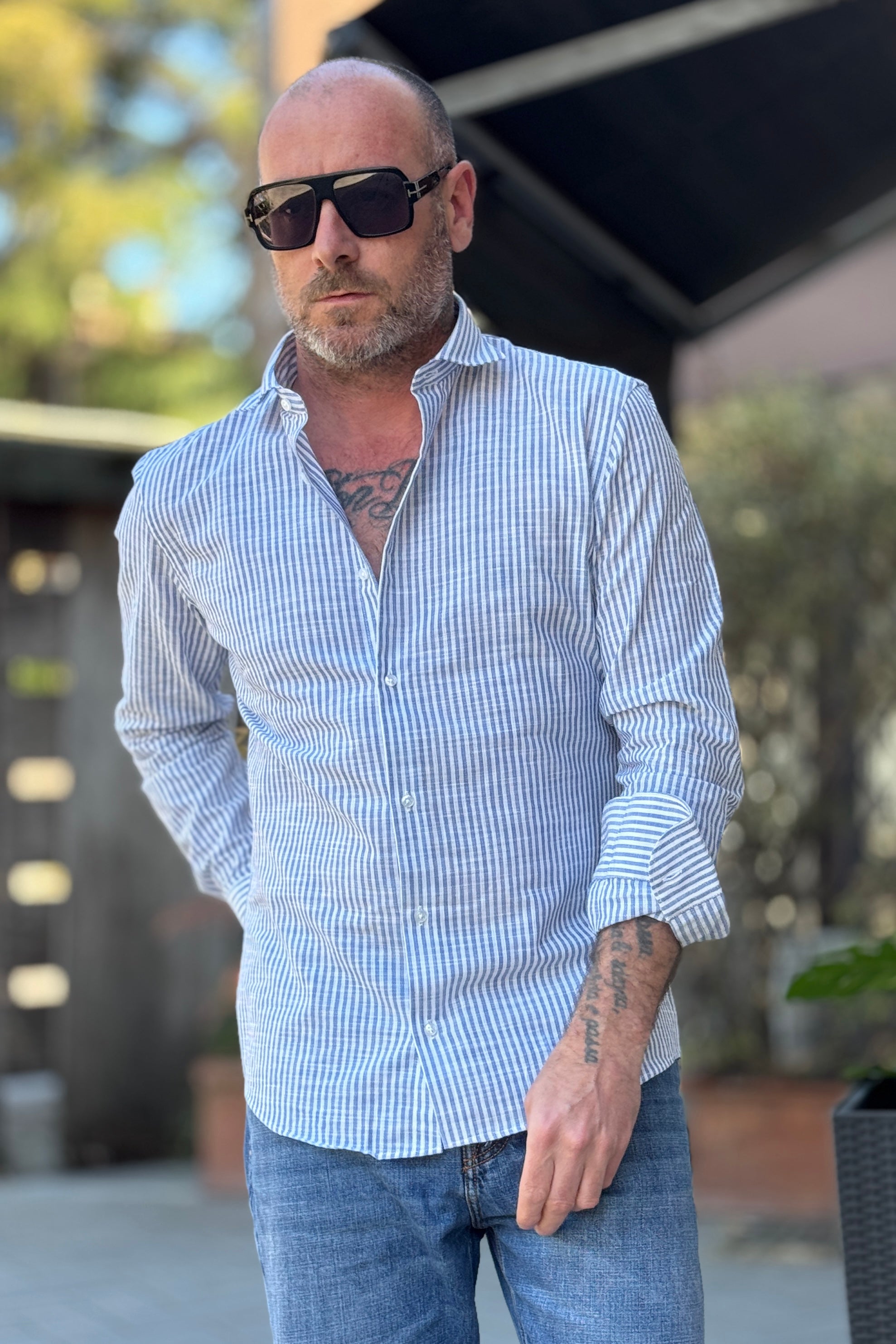 TELAMIRA CAMICIA A RIGHE