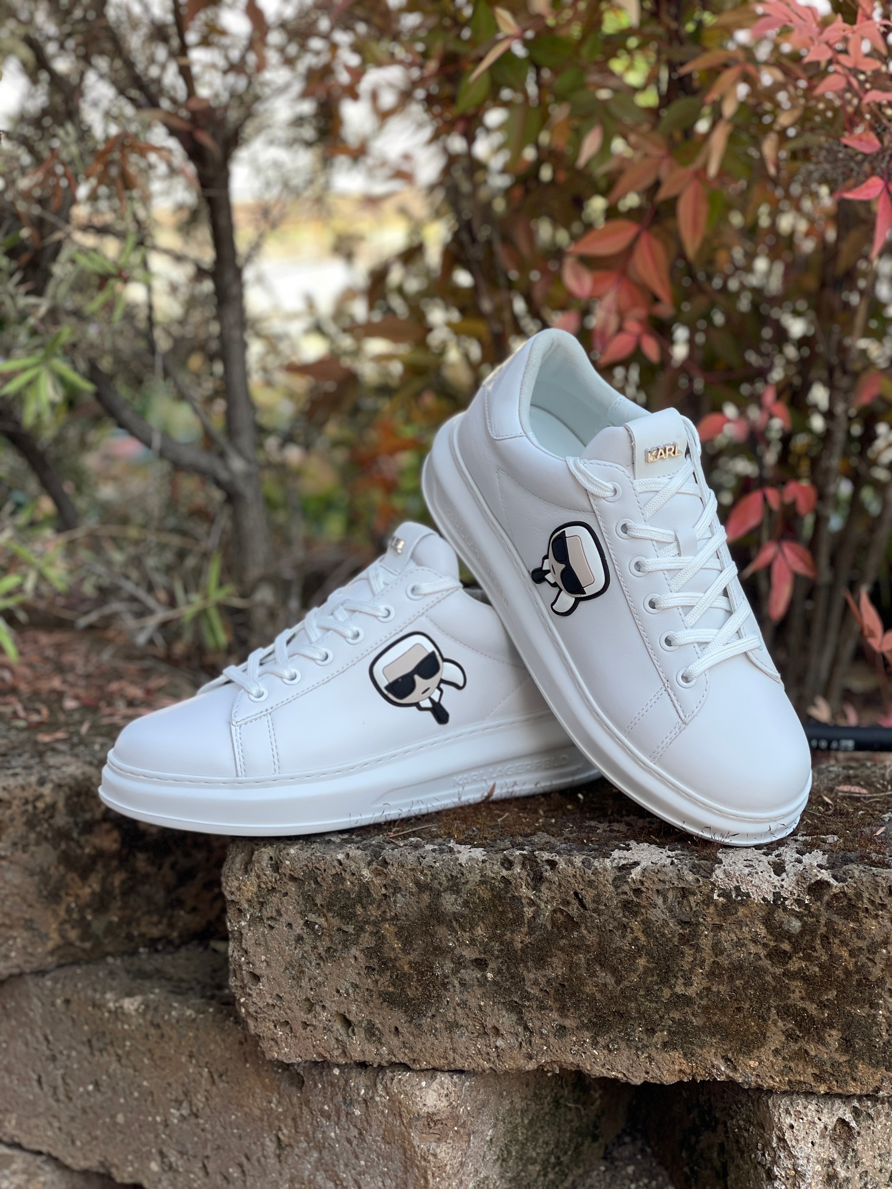 Karl Lagerfeld sneakers 3D logo white color in leather – Mania